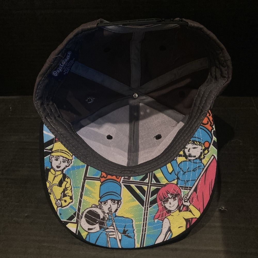 Pep Wear "Band" Flat bill Snap- Back Hat, Black, Marching Band Anime Graphics